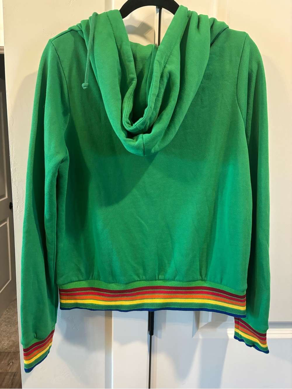 Aviator Nation Green Kids Zip Hoodie with Rainbow Ribbing new without tags - Picture 4 of 4